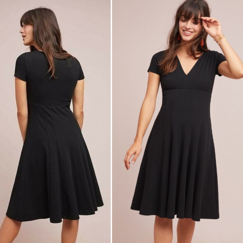 Anthro Maeve Lincoln Center Dress black XS